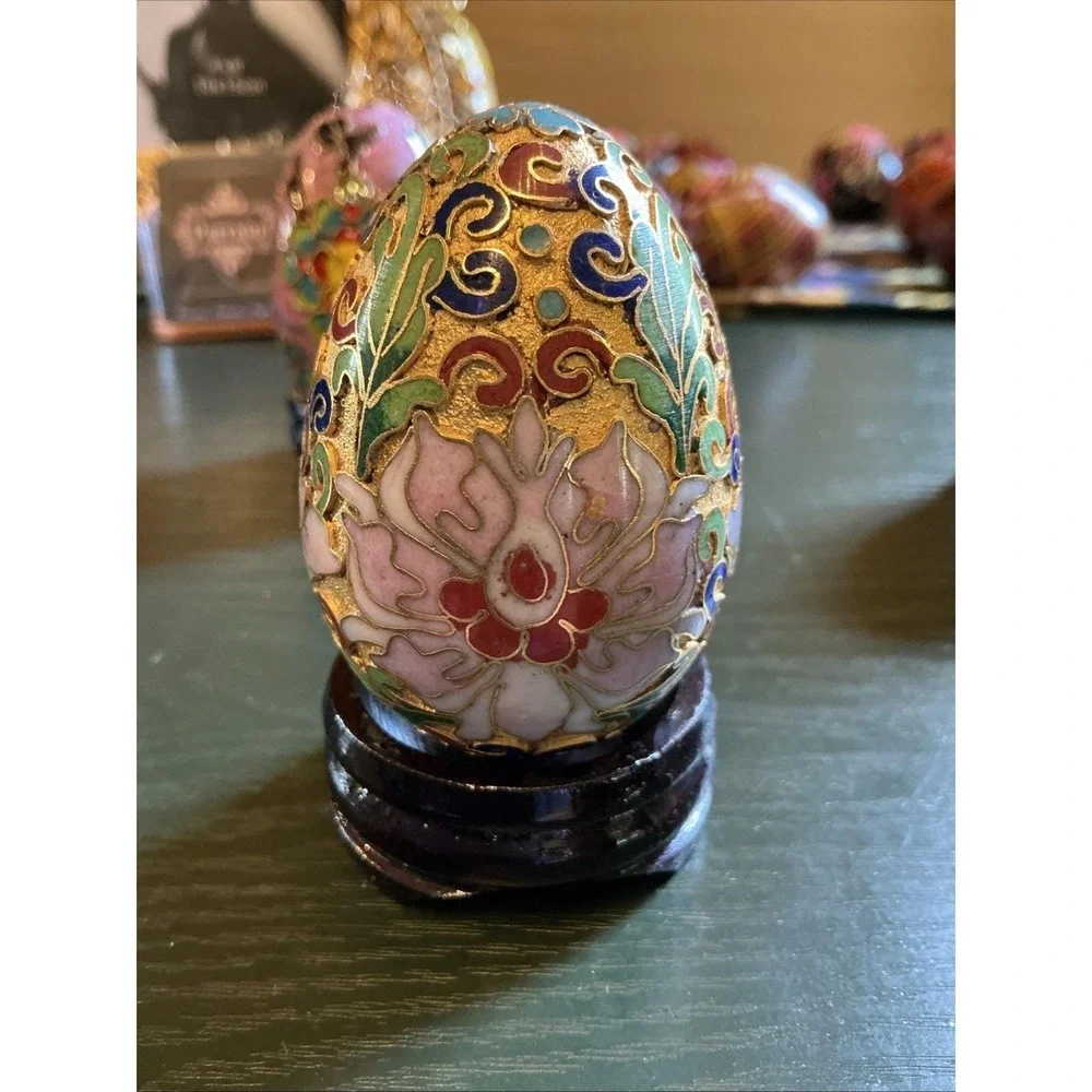 Vintage Group Of 5 Multicolor Cloisonné 2.5